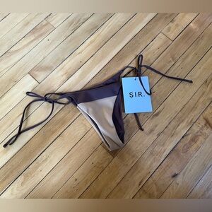 NWT SIR Jeanne string brief bikini bottoms in chocolate/tan